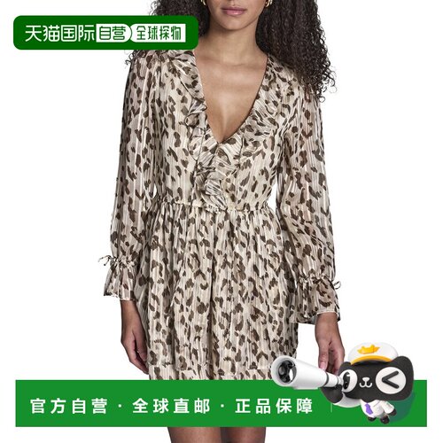 自营BCBG Fit And Flare Dress - tan 美国奥莱直发连衣裙性感