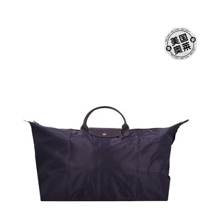 紫色 中号帆布和皮革旅行包 Pliage Longchamp 美国奥莱