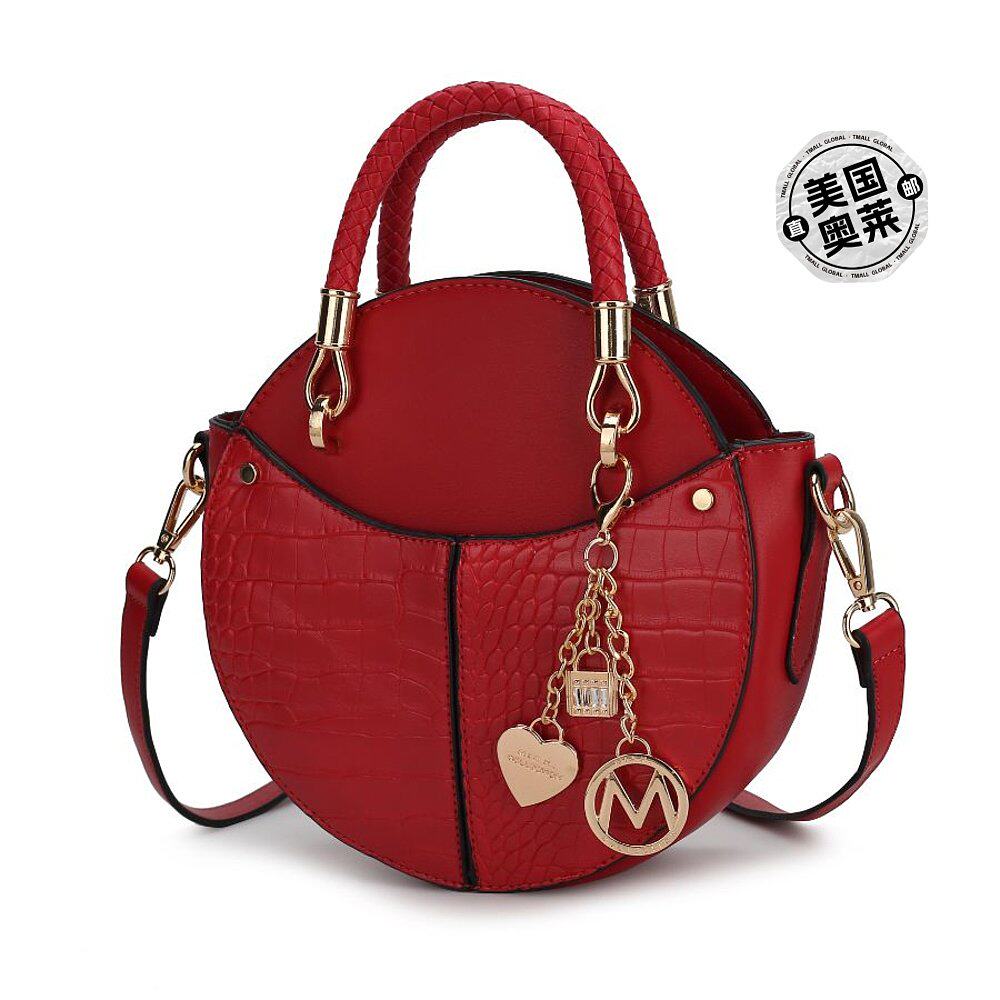 mia k collectionNobella Croco 女士斜挎手提包 - 红色 【美国奥