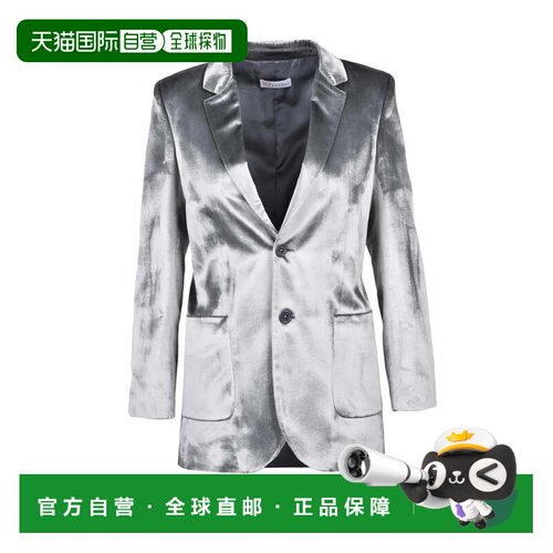 自营red valentinoVelvet Jacket with Button - Grey - white 美