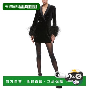Latoya 羽毛袖 口西装 自营 黑色 olivia 迷你连衣裙 美 alice