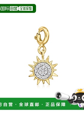 自营Ross-Simons Diamond Sun Charm in 18kt Gold Over Sterling