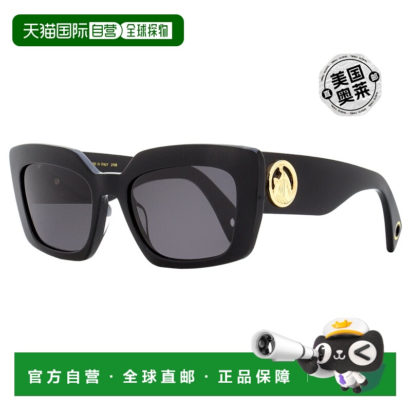 自营Lanvin 女士矩形太阳镜 LNV615S 001 黑色 55 毫米 - 001 【