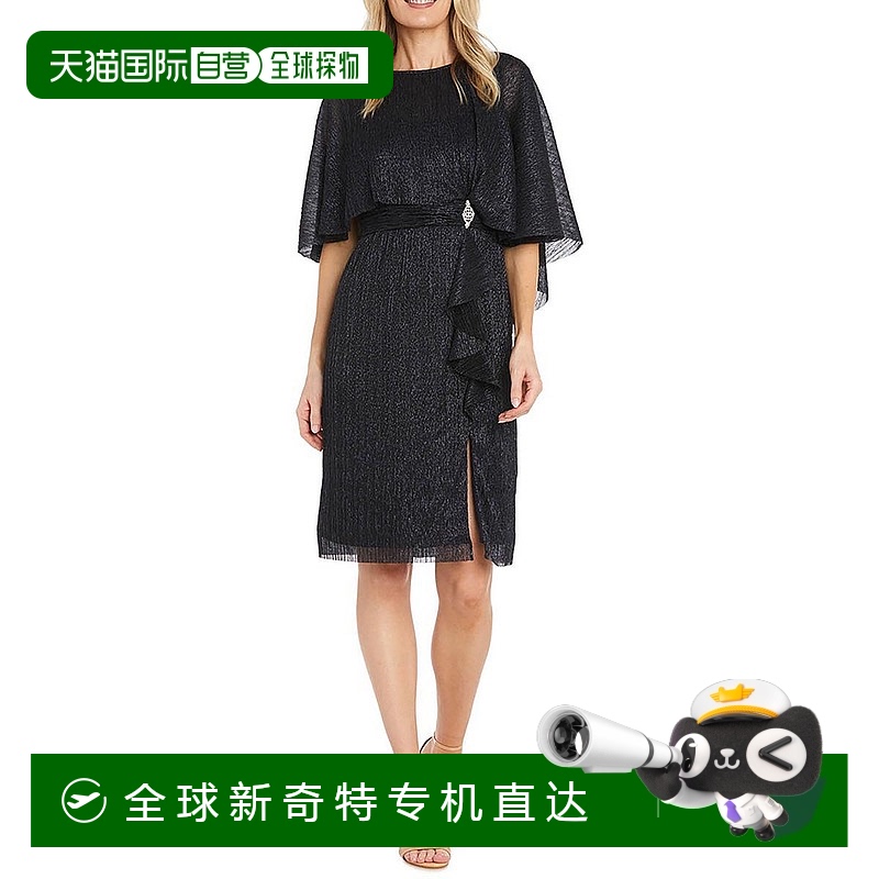 自营r&m richardsWomens Metallic Polyester Mini Dress - navy