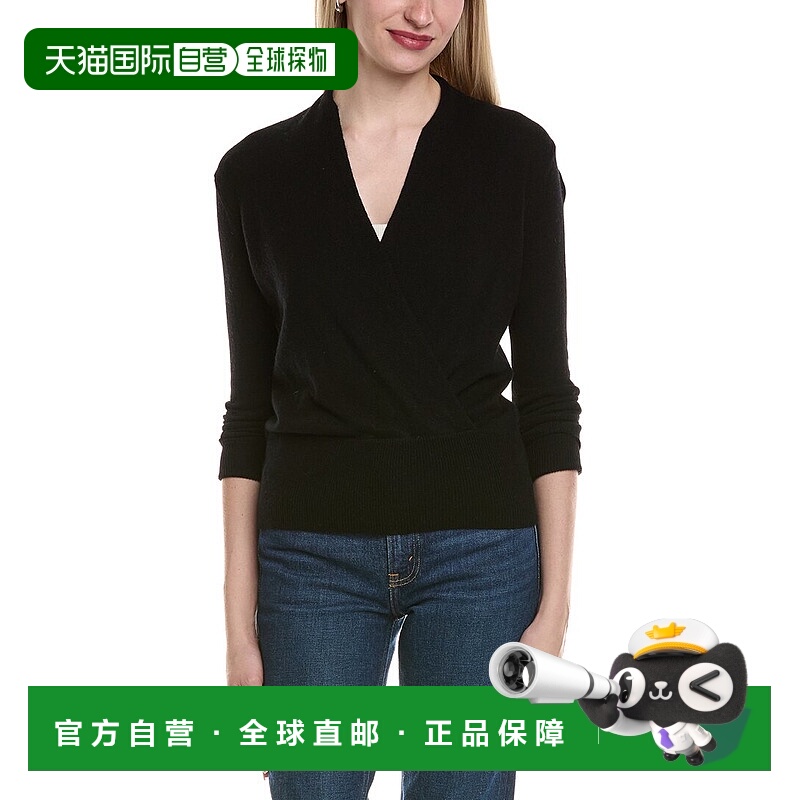 自营sofiacashmere Modern Faux Wrap Wool & Cashmere-Blend Swe