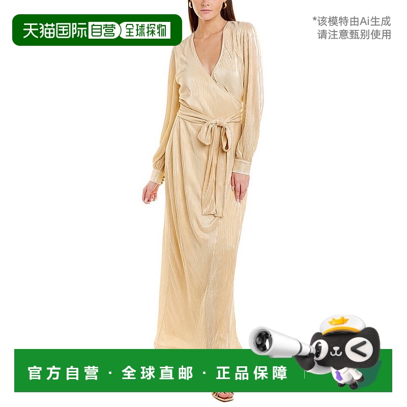 自营 Melissa Odabash Bree新款早秋新款连衣裙 金色 美国奥莱直