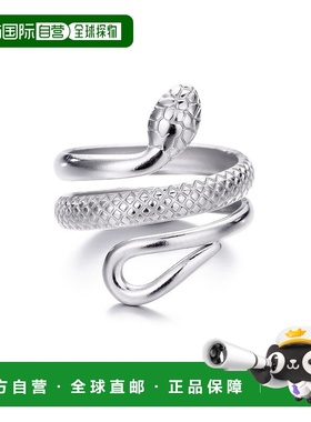 自营adorniaTarnish Resistant Silver Curvy Snake Ring - silve