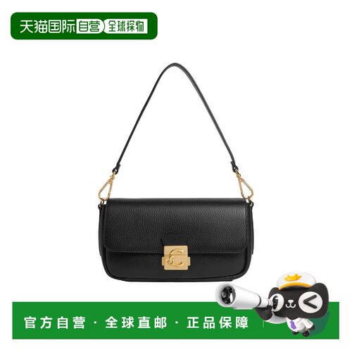 自营coccinelleC-Me Lock Medium Bag In Black - black 美国奥莱