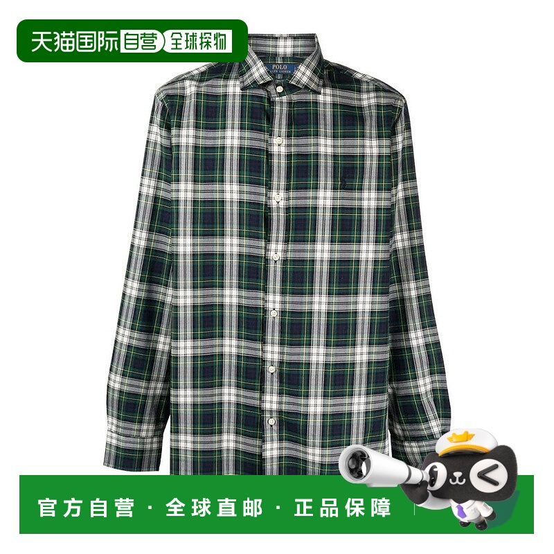 自营polo ralph laurenClassic Cotton Plaid Shirt With Button-