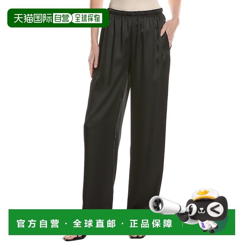 自营 Vince缎面拉裤-黑色 美国奥莱直发