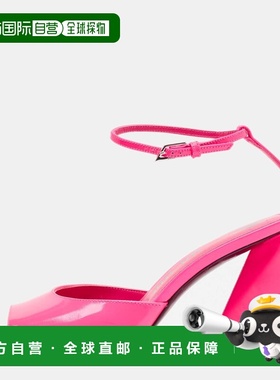 自营The Attico Pink Leather Piper Ankle Strap Sandals - pink