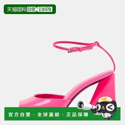 自营The Attico Pink Leather Piper Ankle Strap Sandals - pink