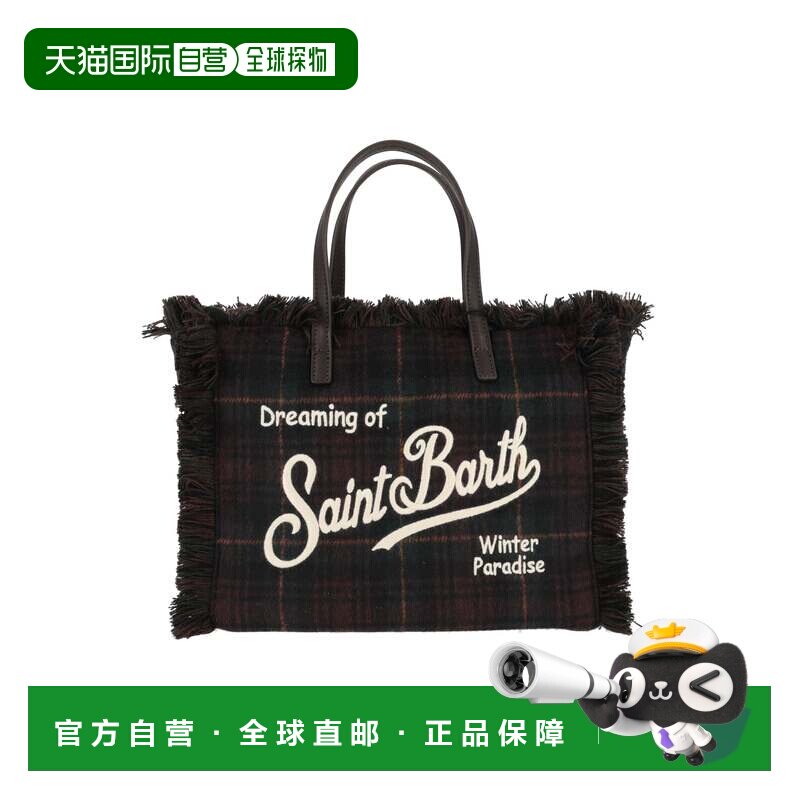 自营mc2 saint barth深色格子呢Colette羊毛N-格子呢5118刺绣托特图片