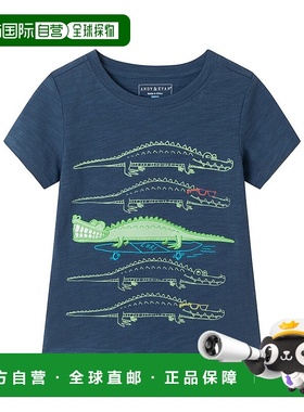 自营andy & evanAndy&Evan Slub Croc贴花图案T恤-蓝色 美国奥莱