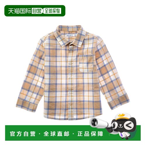 自营Mayoral Baby Checkered Shirt - beige 美国奥莱直发