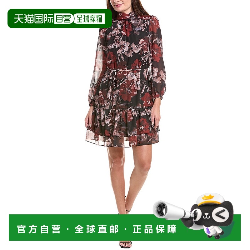 自营Julia Jordan气球袖迷你连衣裙-黑色 美国奥莱直发