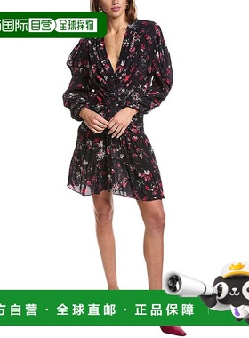 自营 IRO Diplo丝绸混纺迷你连衣裙-黑色 美国奥莱直发