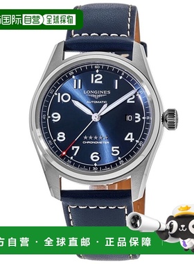 自营 longines浪琴 Spirit 蓝色表盘皮革表带男士手表 L3.811.4.9