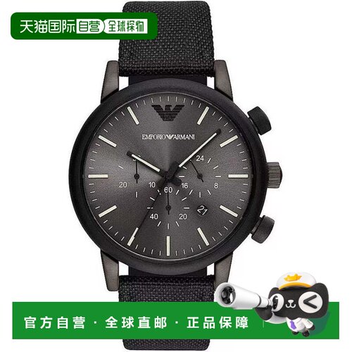 自营Emporio Armani Men's Luigi 46mm Quartz Watch - black 美