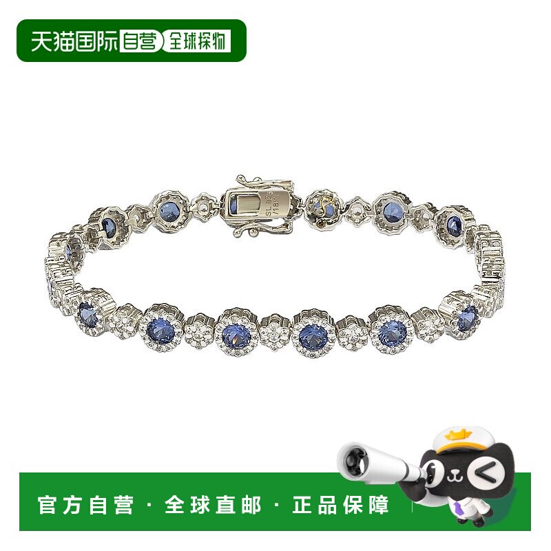 自营 Suzy Levian 纯银蓝宝石和钻石口音手链 - 蓝色 美国奥莱直