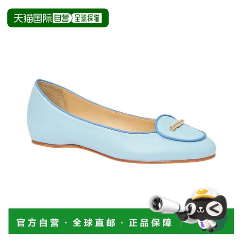自营J.McLaughlin Hollis Leather Flat - blue 美国奥莱直发女鞋