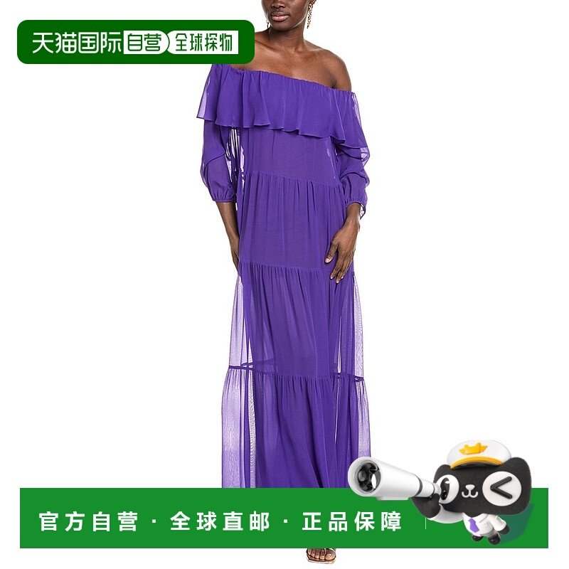 自营 Max Mara Studio Lemma丝绸长裙-紫色 美国奥莱直发连衣裙