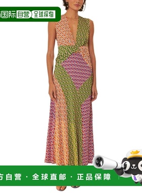自营FARM Rio Cashew Mix Knot Maxi Dress - green 美国奥莱直发