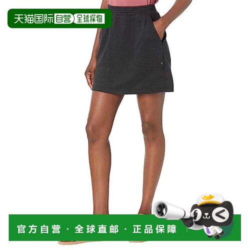 自营prAna Cozy Up运动半身裙女黑色平织松紧腰a字FROG220-黑色