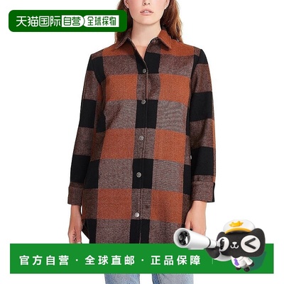 自营Steve Madden Eldridge Coat Women's  Cognac Buffalo Plaid