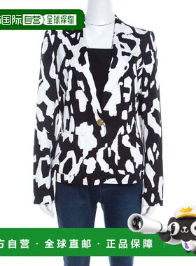 自营Escada Monochrome Abstract Printed Cotton Bariska Blazer