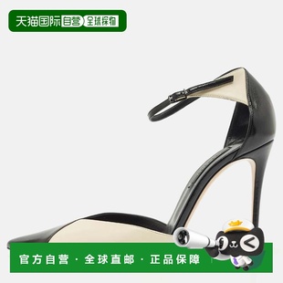 自营Casadei Cream/black Leather Pointed Toe Mary Jane Pumps