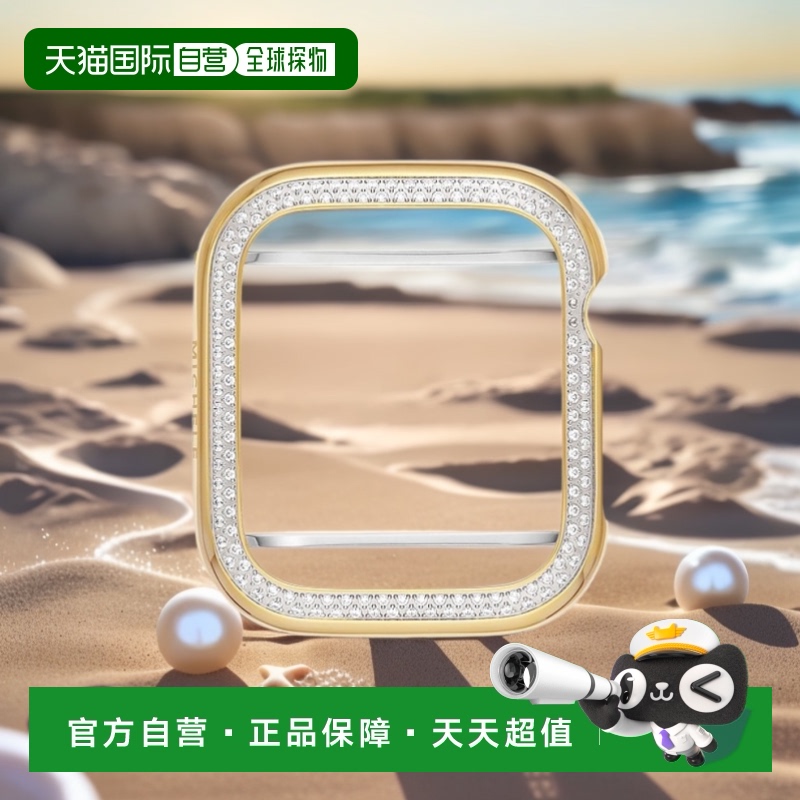 自营MICHELE 女式 40 毫米双色 18K 镀金不锈钢钻石表壳（适用于
