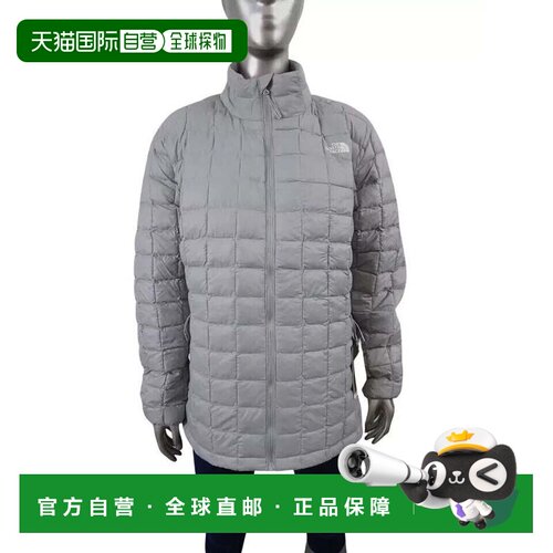 自营The North Face Thermoball生态羽绒服女式灰色绗缝全拉链APP
