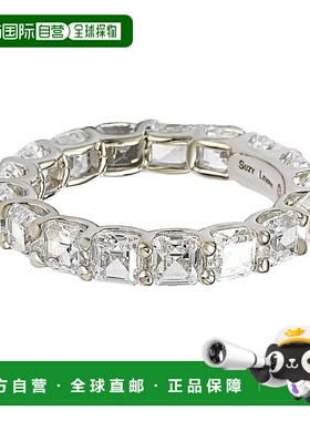 自营 Suzy Levian 纯银立方氧化锆白色现代永恒戒指 - 白色 美国