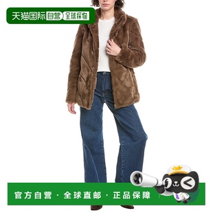 美国奥莱直发外套 棕色 自营Via Spiga沟槽夹克