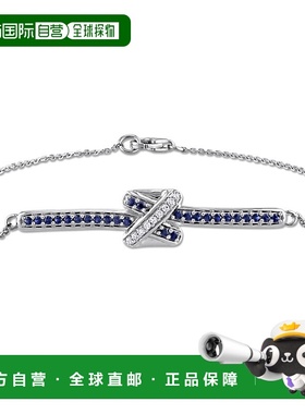 自营Mimi & Max 1/3ct TGW Sapphire Diamond Accent Bar Crossov