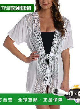 自营La Blanca Kimono Coverup - white 美国奥莱直发