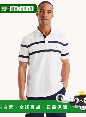 自营 Nautica 男式 Navtech 经典版 Polo 衫 - 亮白色 美国奥莱直