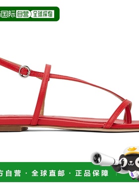 1h可退 香港直邮潮奢 aeyde 女士 红色 Ella Leather Toe-Post 凉