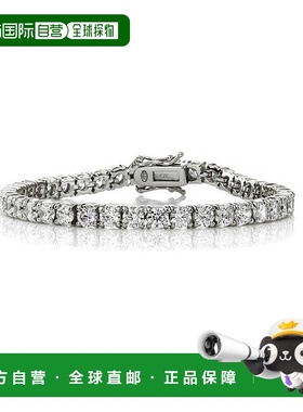 自营 GENEVIVE 纯银立方氧化锆网球手链 - 银白色 美国奥莱直发