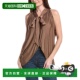 美国奥莱直发女装 自营Reiss 性感上衣 Top BROWN Luisa Drape