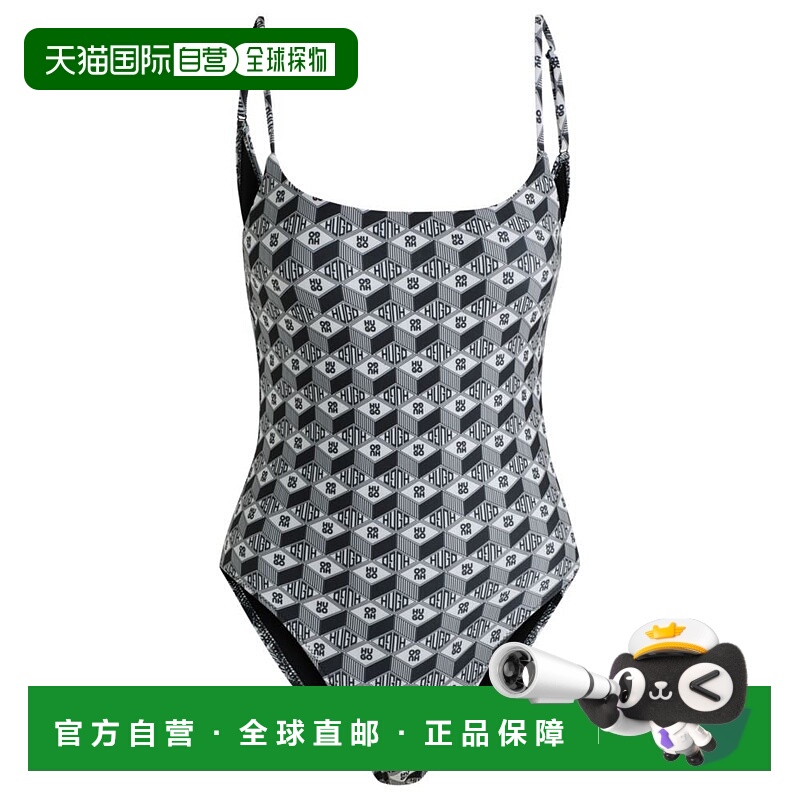 自营 hugo boss满版印花快干泳衣 美国奥莱直发连体游泳吊带冲浪