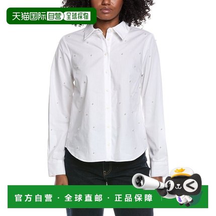 自营CeCe Embellished Button Shirt - white 美国奥莱直发