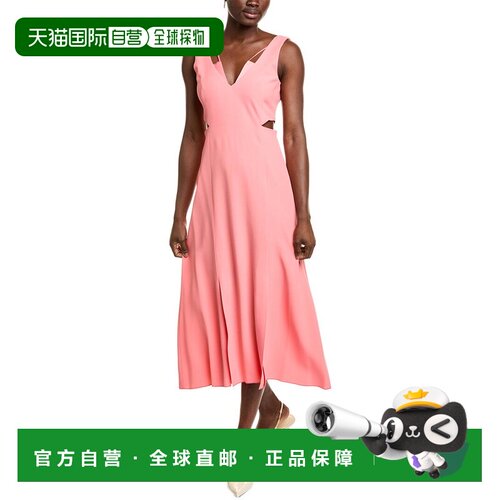 自营 BOSS Hugo BOSS Dibea Midi连衣裙-紫色 美国奥莱直发性感