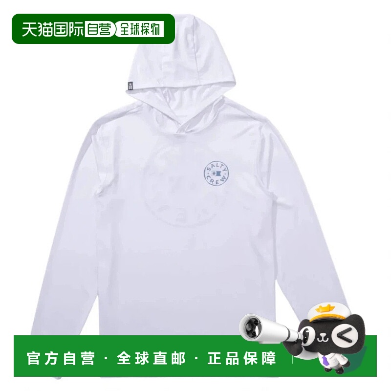 自营Salty Crew Lurking SunShirt Men's White Cotton Hooded Lo