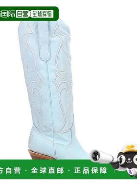 1h可退 【美国直邮】Corral 女鞋 时装靴 浅蓝色刺绣高跟牛仔靴