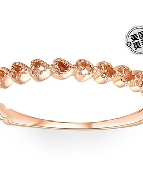 pompeii3心形可叠戴女士结婚戒指，白金、玫瑰金或黄金 - 10k 玫