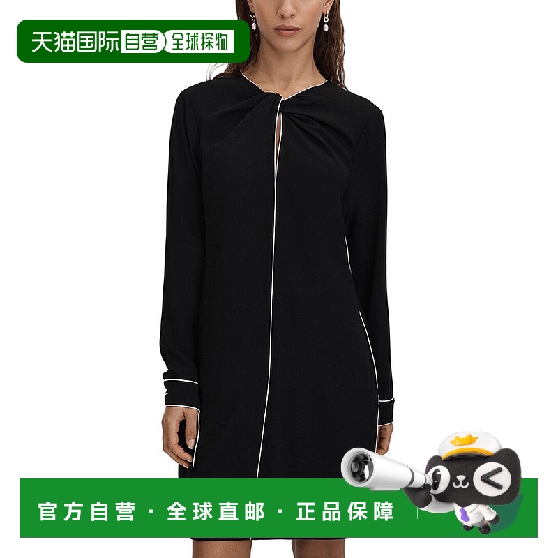 自营 Reiss Eloise翻领连衣裙-黑色 美国奥莱直发