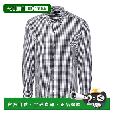 自营 cutter & buckCutter&Buck易护理弹力Gingham男式长袖衬衫-