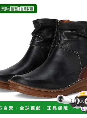 自营 Pikolinos Cazorla W5U-8960C1女式9.5-10黑色皮革踝靴RHS38